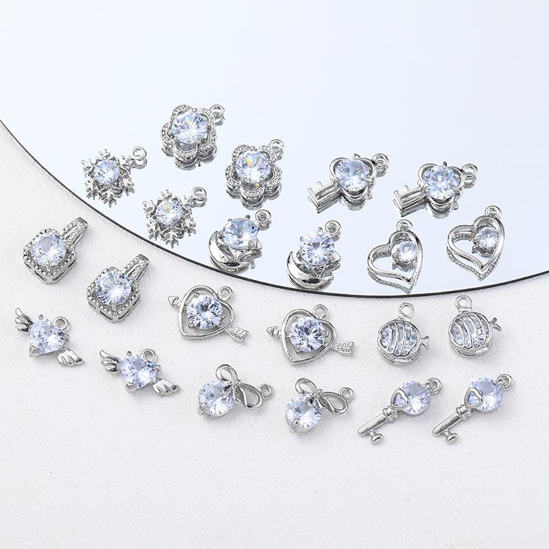Cold niche high-grade love cherry moon alloy pendant DIY handmade beaded necklace bracelet material accessories