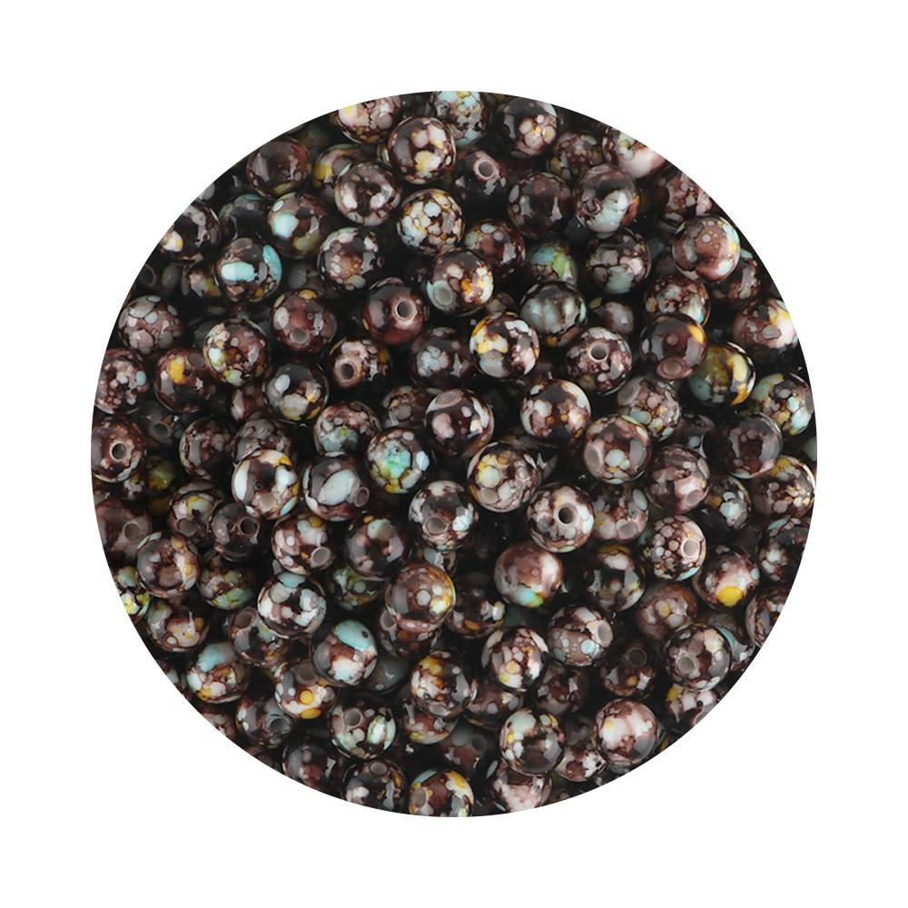 

50Pcs 10/12MM Printed Beads For Jewelry, Decoration, Handmade Creativity, Keychains, Etc 50Pcs 10MM шоколадный