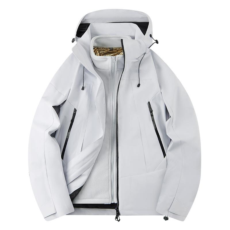 Jacket Three-in-one Removable Windproof, Waterproof and Warm Color Matching Men's and Women's Mountaineering Jackets