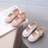 Children's Leather Shoes Girls Fashion Hollow Breathable Flats Toddler Solid Color Princess Shoes Soft Sole Dance Footwear