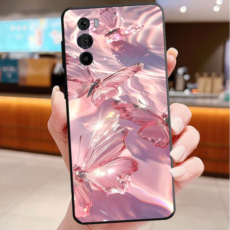 Pink Butterfly Funda Phone Case For Motorola Edge 50 40 Pro 60 50 40 30 Ultra Neo Fusion Moto G Play G Stylus G Power G