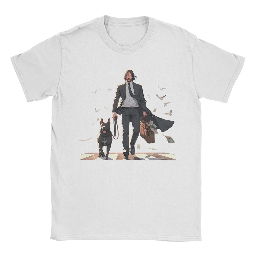 John Wick Anime Style TShirts Men Fashion Cotton Tees Crewneck Short Sleeve T Shirts Party Tops