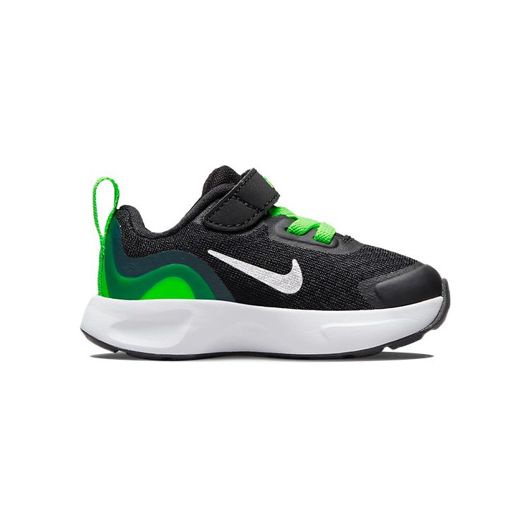 Nike Wearallday Synthetic Leather Low top Toddler Shoes Black Green Infant And Toddler CJ3818-015
