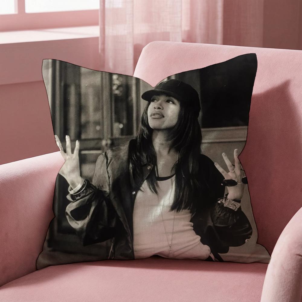 Singer A-Aaliyah Cushion Cover Multi-Scene Pillow Cover for Home & Car - Reversible, Soft & Durable for Daily Use