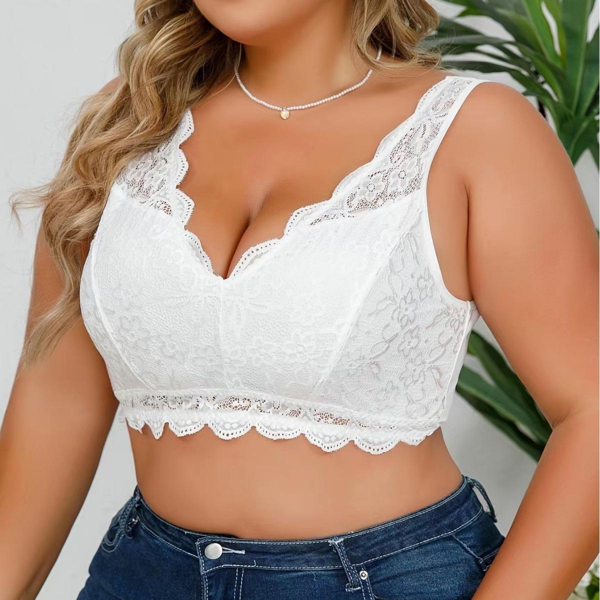 

Large size lace bra underwear thin full cup fat enlarged fat mm no steel ring anti-sagging collection of secondary breasts XL