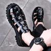 Fashion New Designer Platform Sandals for Men 2025 Summer Buckle Leather Dress Sandal Shoes Man Big Size Black  Sandalias Hombre