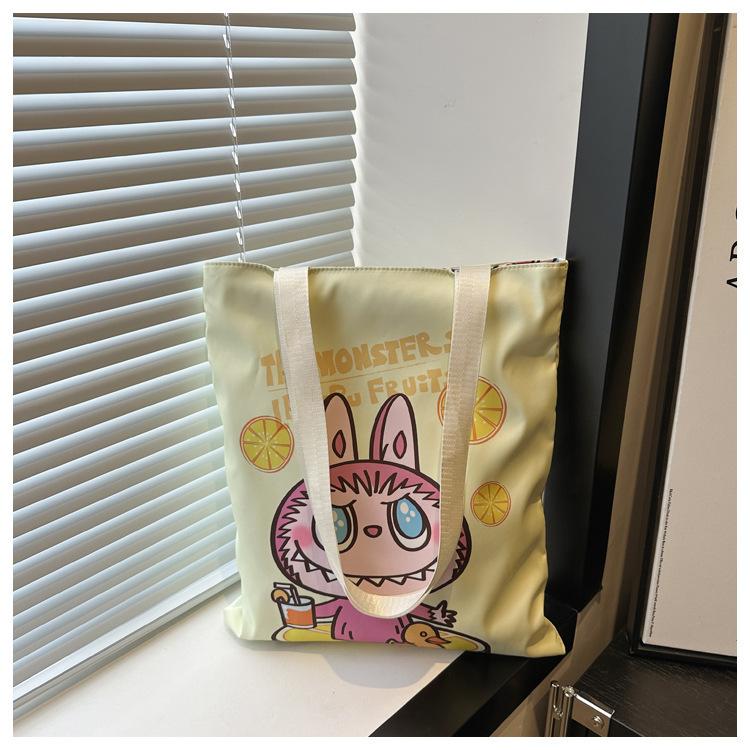 

New rag canvas bag versatile shoulder bag large capacity student class commuting tote bag canvas bag women світло-жовтого кольору