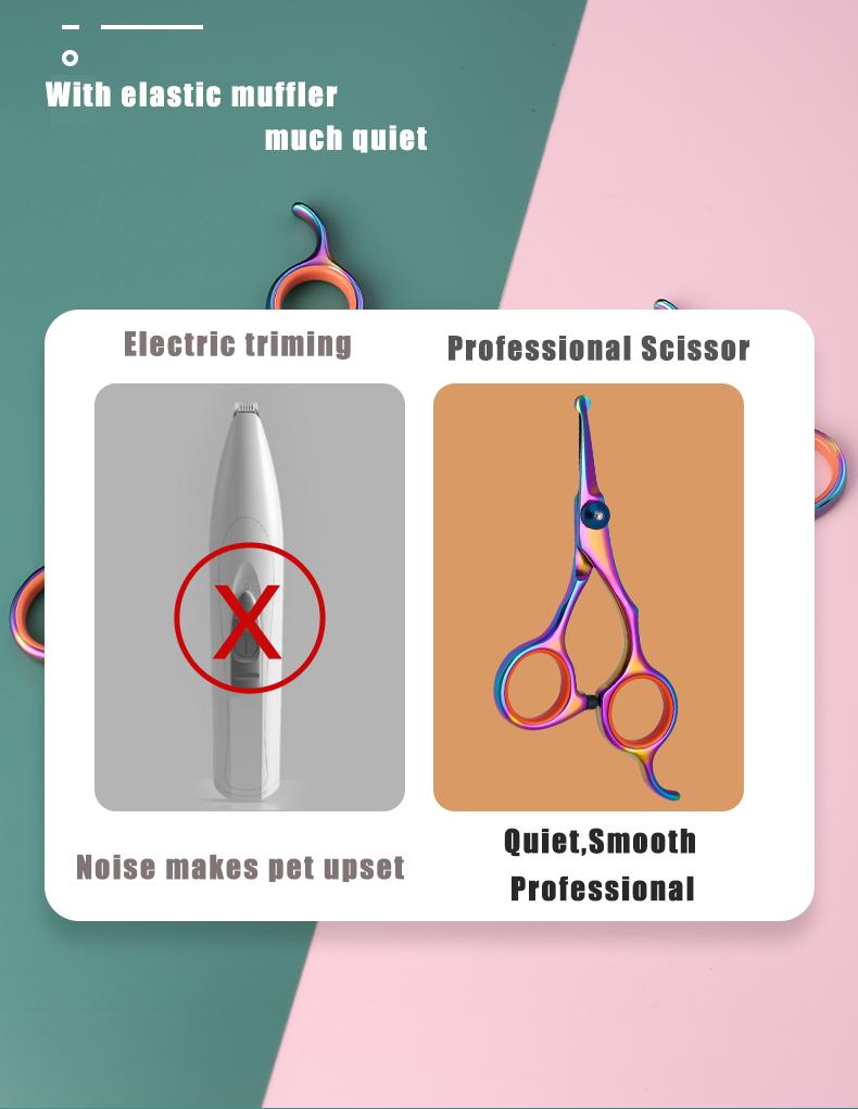 Pet Hair Scissors Animal Cutting Feet Ear Eye Hair Trimming Grooming Stainless-steel Dog Scissors Pets Shears Practical Household Product
