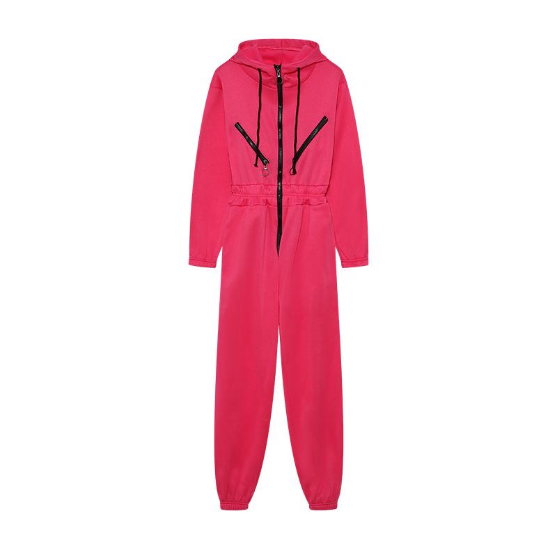 2024 Sporty Casual Women's Hooded Jumpsuit Set