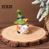 Weather Resistant Gnome Sculptures Halloween Witch Hat Figurine, Mini Wizard Resin Figurines Statue, Dwarf Sculpture Ornament for Indoor Outdoor
