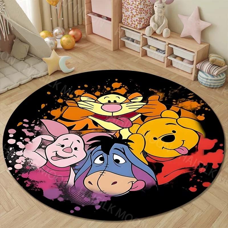 Free Shipping! Winnie The Pooh Eeyore Round Rugs Bedroom Living Room Floor Mats for Kids and Adults Chair Mat Carpet Home Decor