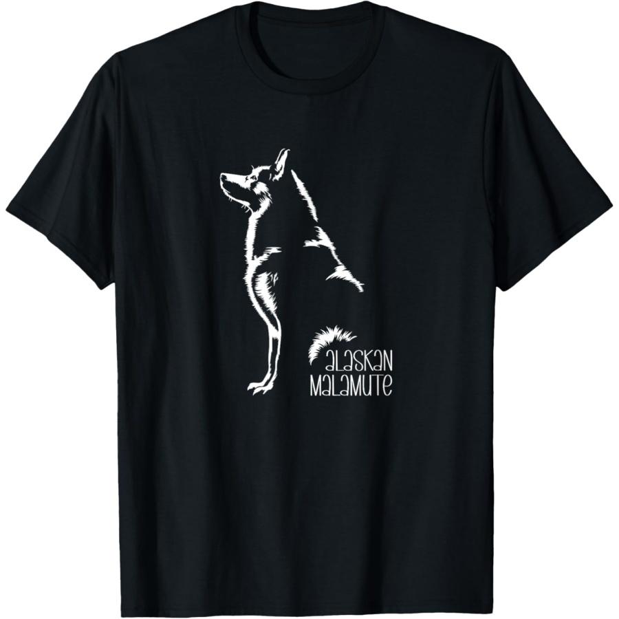 

Proud Alaskan Malamute Silhouette Portrait Dog mom sleddogs T-Shirt XXXXXL чорний