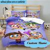 Custom Name 3PCS Magical Adventure Friends Bedding Set, Including 1pc Duvet Cover And 2pcs Pillowcases, Suitable for Dorms and Bedrooms Gift