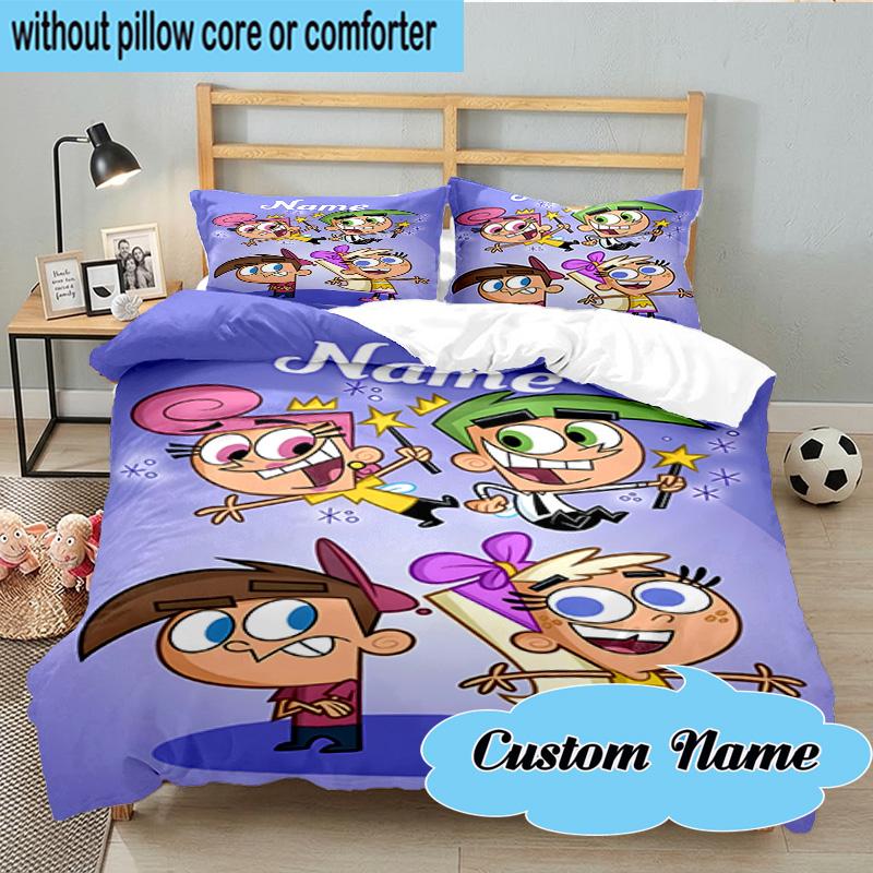 Custom Name 3PCS Magical Adventure Friends Bedding Set, Including 1pc Duvet Cover And 2pcs Pillowcases, Suitable for Dorms and Bedrooms Gift