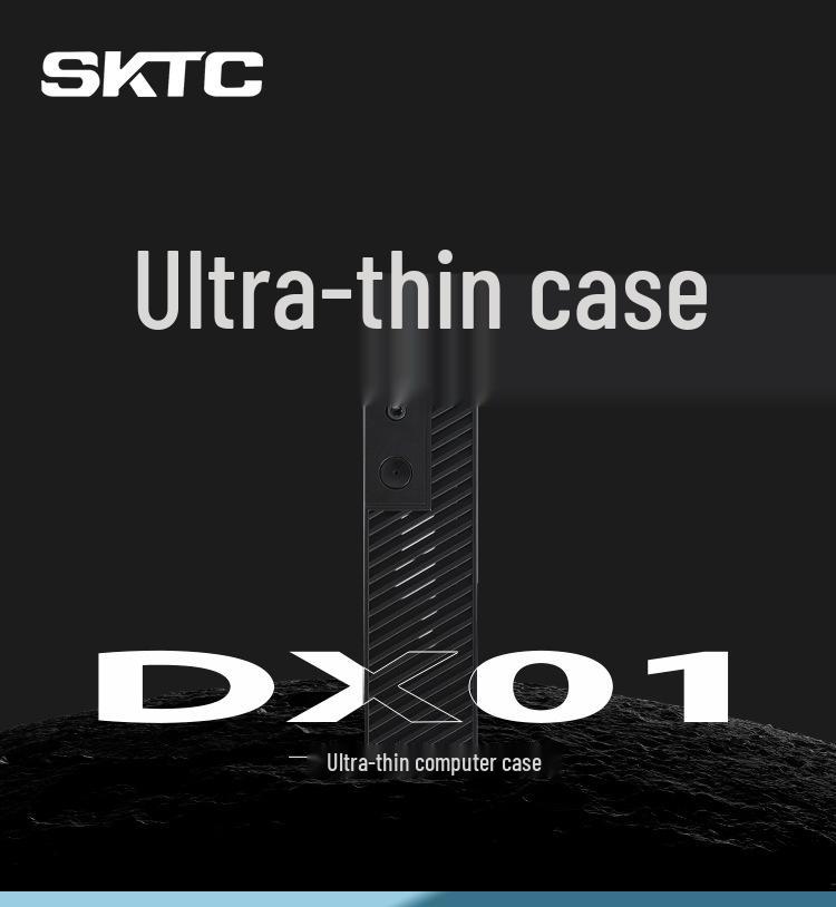 SKTC DX01 Schlankes Mini-ITX Desktop-Gehäuse mit VESA-Halterung