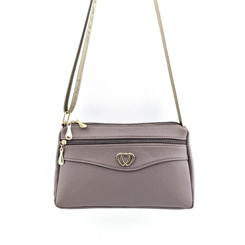 Spring new multi-layer zipper single shoulder women's small bag trend oblique span lychee pattern bag large capacity