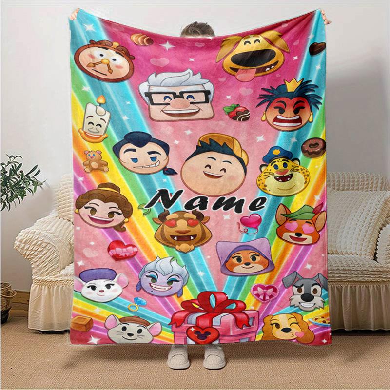 Custom 1pc Colorful Characters Celebration Blanket, Soft And Comfortable Blanket, Casual Warm, Camping Travel Blanket, Birthday Gift Q910314