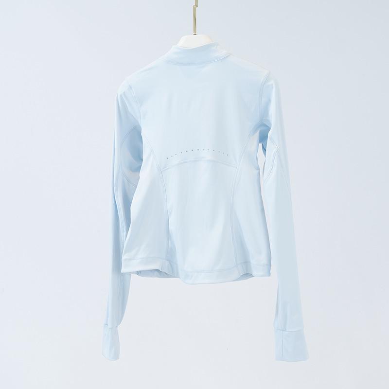 Women's Slim Fit Reflective Sports Jacket - Lightweight Nylon Spandex, Stand-Up Collar for Summer Outdoor Activities