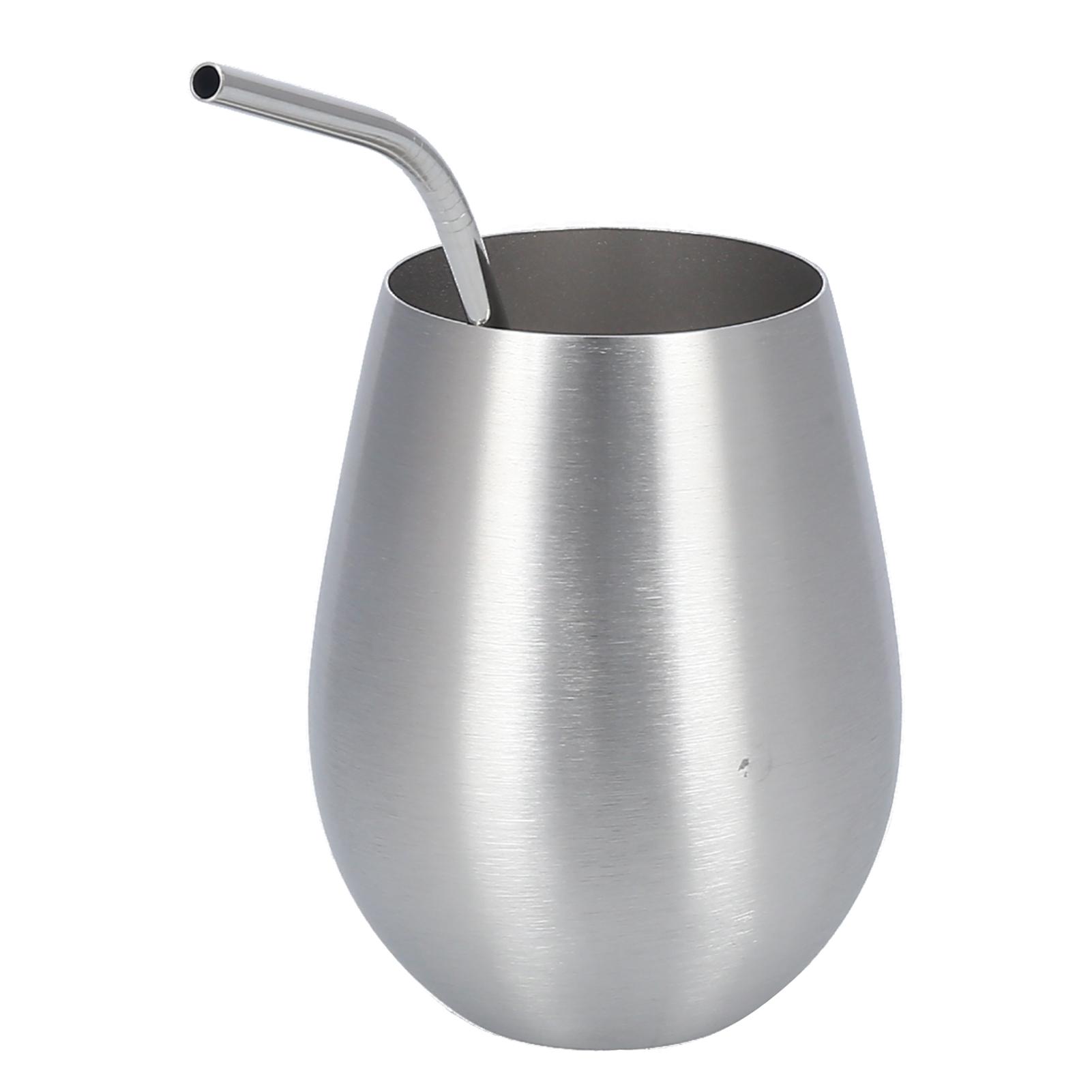 

500ml Single Layer Beer Mug with Straw 304 Stainless Steel Drinking Cup for Bar Home