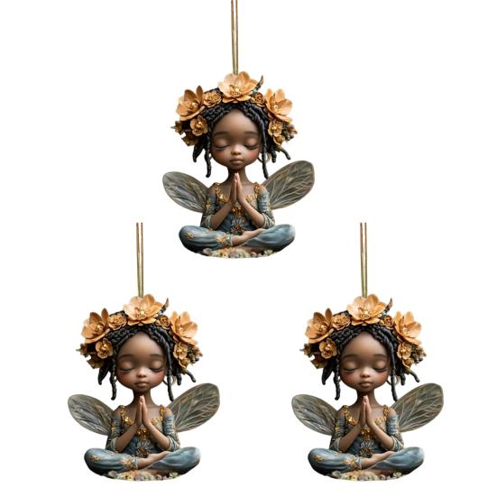 Yousheng 2D Acrylic Jesus Christ Ornament Car Rearview Mirror Hanging Decor Auto Interior Religious Gift for Christian Retro Faith Accessories