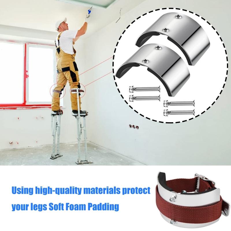 2 Pezzi Piastra Comfort per Gambe a Puntelli Lega di Alluminio Accessori per Puntelli Piastra Curva Parti per Puntelli da Cartongesso Per Gambe Fisse Durevole