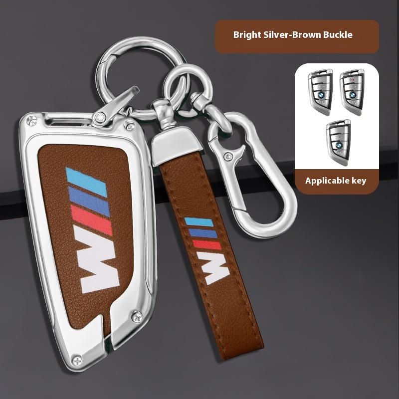 For BMW M E39 E46 E60 E90 F25 F15 F10 F20 F30 F01 G05 G20 X1 X3 X5 Car TPU Zinc Alloy Key Case Bag Car Key Chain Metal Key Shell