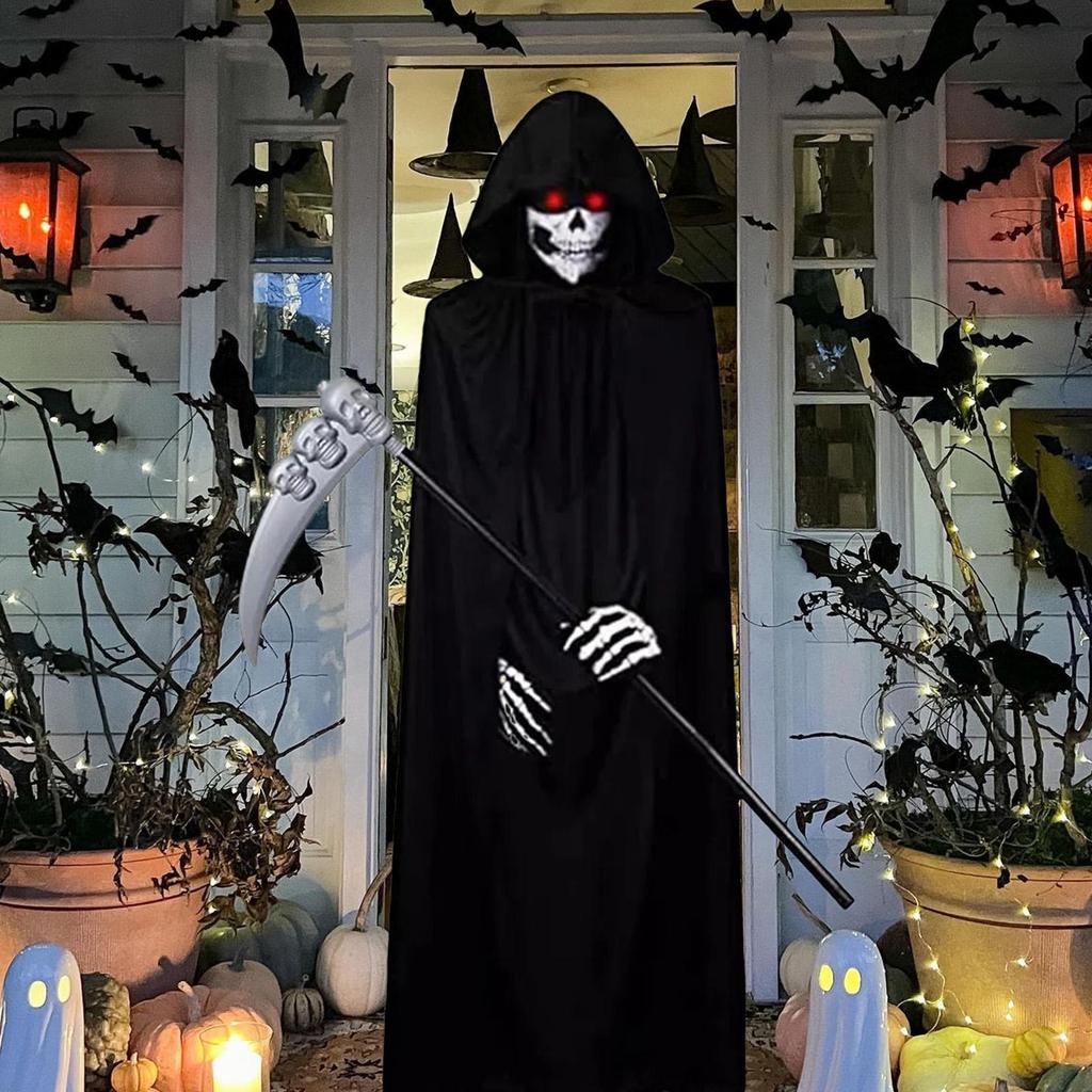Black Cloak With Hood Halloween Vampire Hooded Cloak Capes Robes Full Length Unisex Dress Up Clothes With Gloves Cosplay