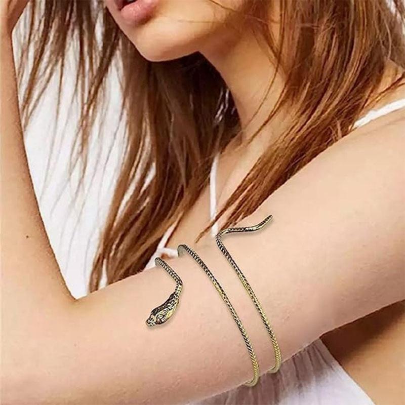 Blingbling Snake Upper Arm Cuffs Armlet Modern Armband Bangle Women Jewelry Arm Cuffs Armlet Armband Open Bangle