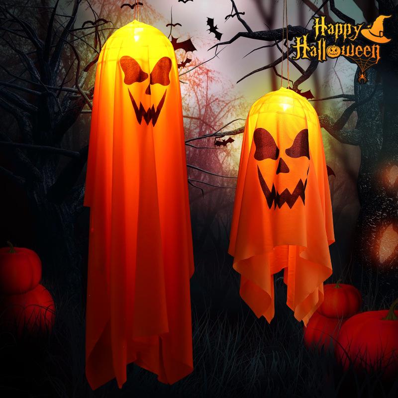 Halloween LED Ghost Lights DIY Hanging Decor Spooky Indoor Party Atmosphere Lighting For Home Scary Decorations Party Supplies