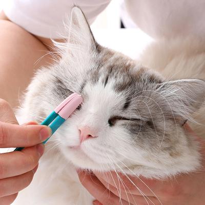 Feline Eye Brush Soft Head Comfortable Harmless Professional Reusable Buckle Design Handheld Head Pet Eye Comb Brush for Home Use
