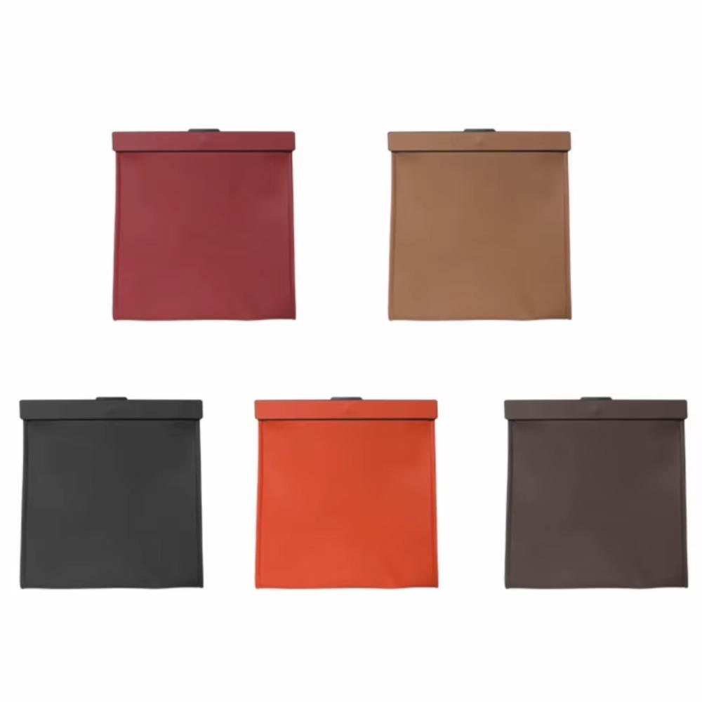 Leather Car Garbage Bag Rear Seat Backrest Hanging Magnetic Absorption Auto Interior Cleaning Supplies