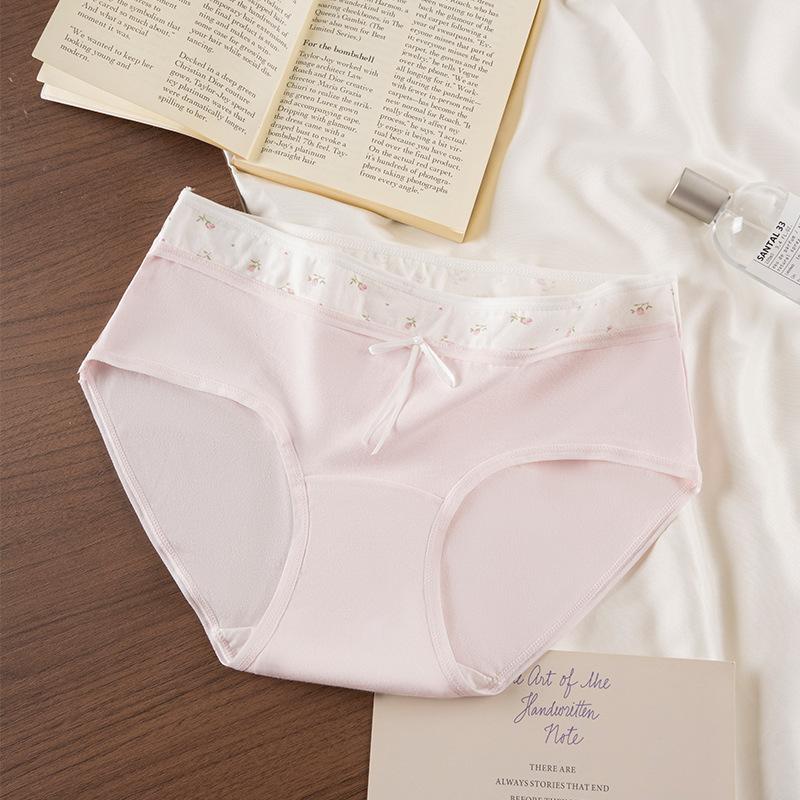 Plus Size Women's Summer 10A Antibacterials Pure Cotton Hip Non Scar Breathable Waist Triangle Briefs