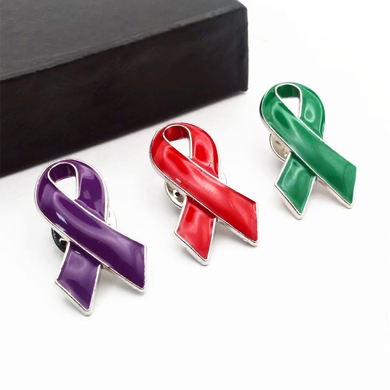 Promotional Red Ribbon Metal Badge for Breast Love Public Welfare Activity - Cross-border Brooch Pin Jewelry