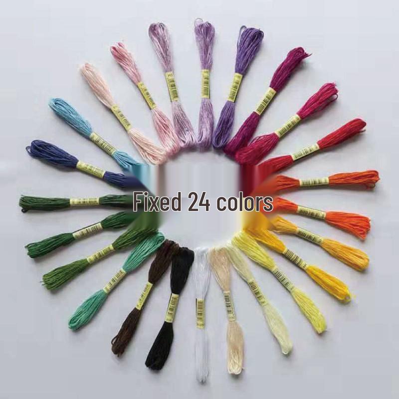 8m Polyester Cross Stitch Thread, 6 Strands, Color 12-447, for Hand Embroidery