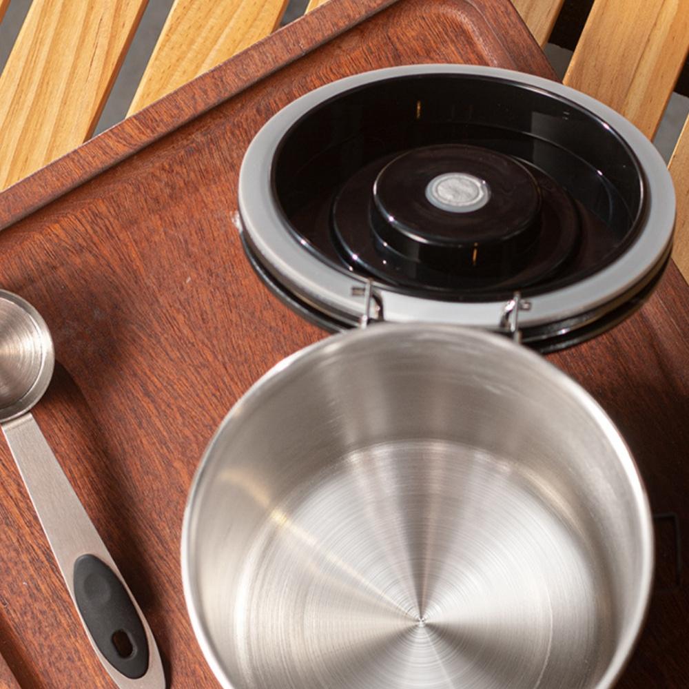 1pc Stainless steel exhaustible seal jar kitchen vacuum storage jar coffee bean seal jar tea jar fresh-keeping box seal jar
