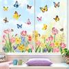 Spring Butterfly Tulips Flower Bird Static Cling Window Stickers for Bedroom Living Room Home Decoration