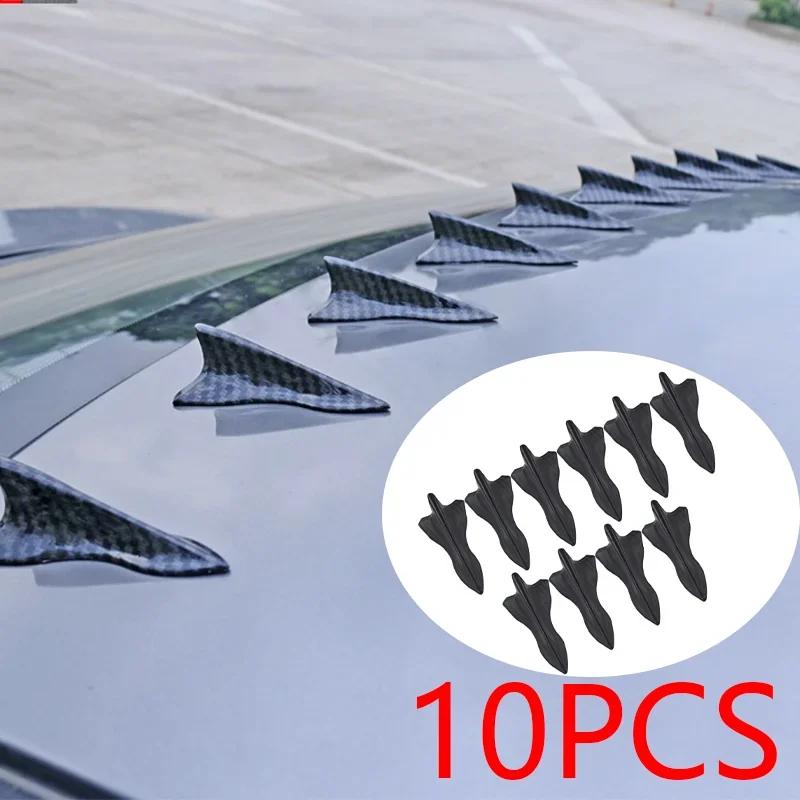 Auto Dachspoiler Schwarze Haifischflosse NEU 10 STÜCKE Dekoration Universal Spitz Carbonfaser Stoßfängerschutz Auto Außen Dachzubehör