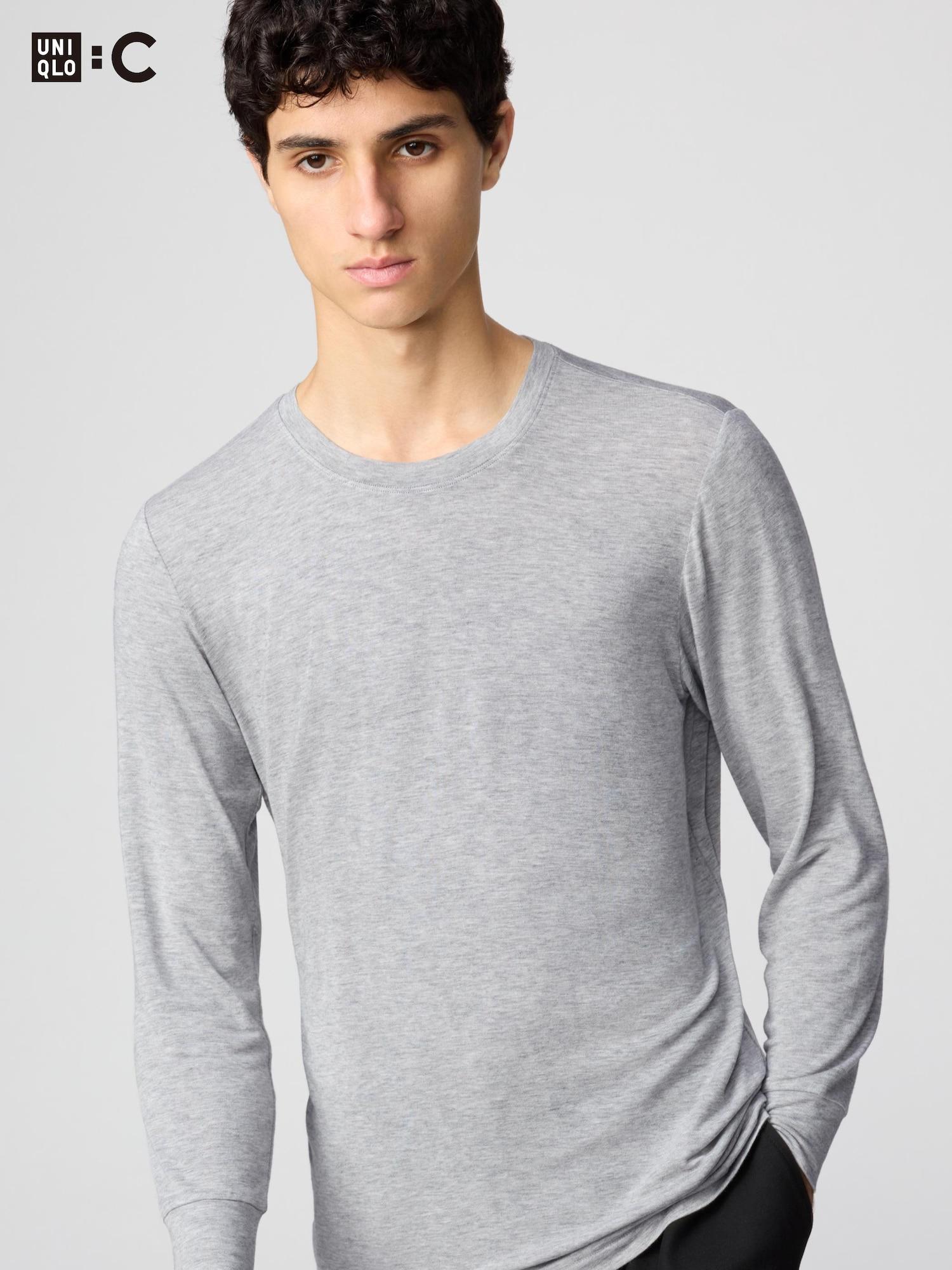 

Uniqlo HeaTTech Кашемировая смесь Круглый вырез Рукав 3/4 03 GRAY/XS