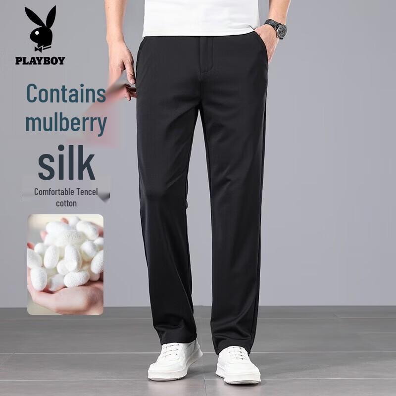 Playboy Men s Business Casual Straight-Leg Trousers 30