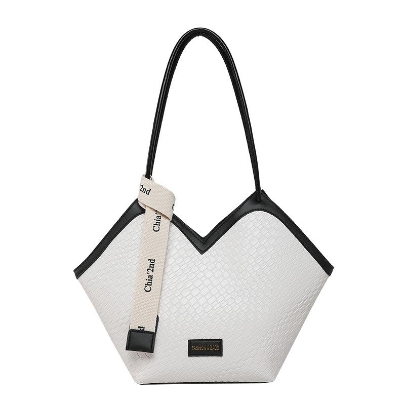 

Сумка большой вместимости женская новая в ретро-стиле плетеный узор на плечо подмышку сумка-тоут с текстурой пэчворк белый