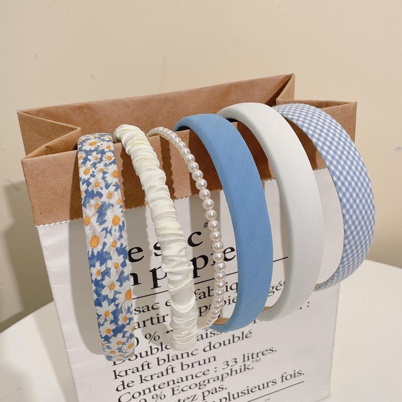 Sponge Headband & Pearl Hair Clip Set for Women – Versatile Summer Hair Accessory for Face Washing & Styling