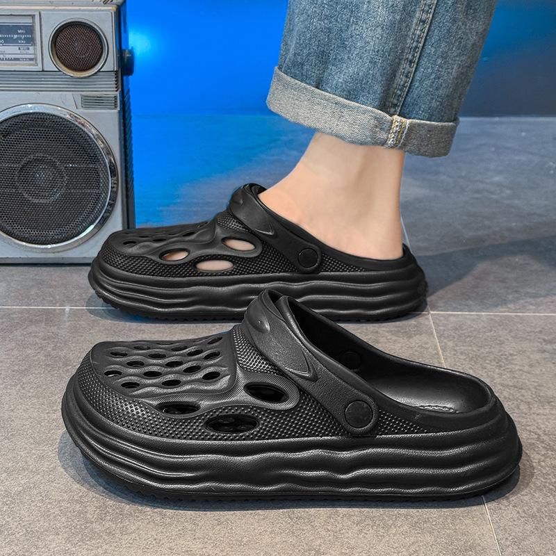 Baotou slippers summer outer wear hole shoes ins tide thick sole non-slip sports beach sandals