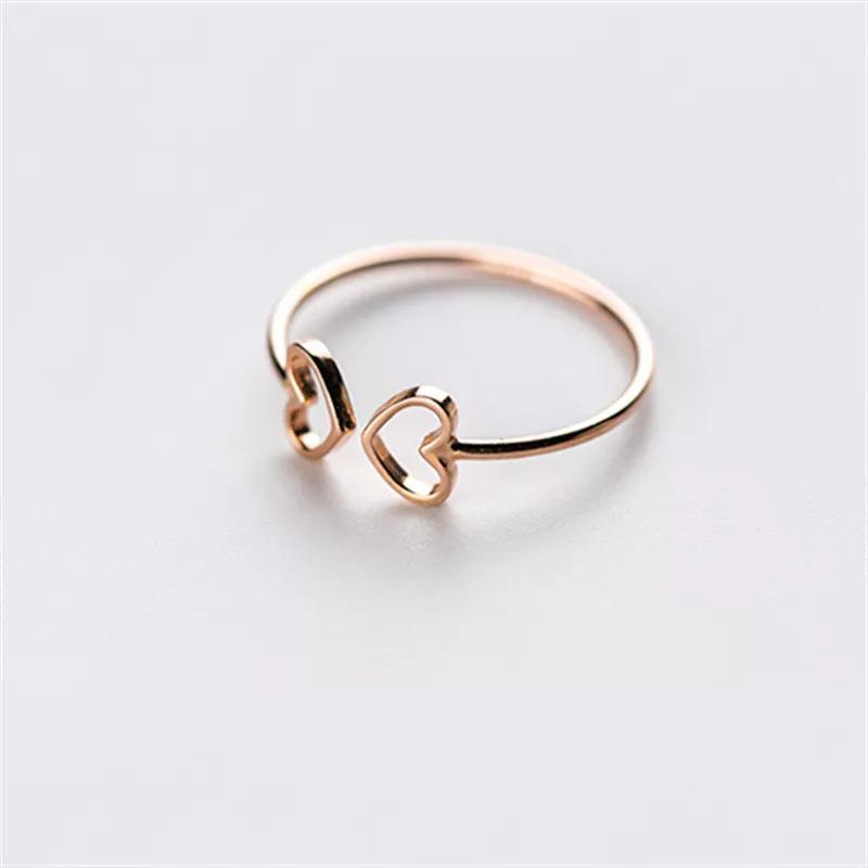 

Стильное кольцо-сердце из стерлингового серебра S925 - Уникальный дизайн для женщин Adjustable Open