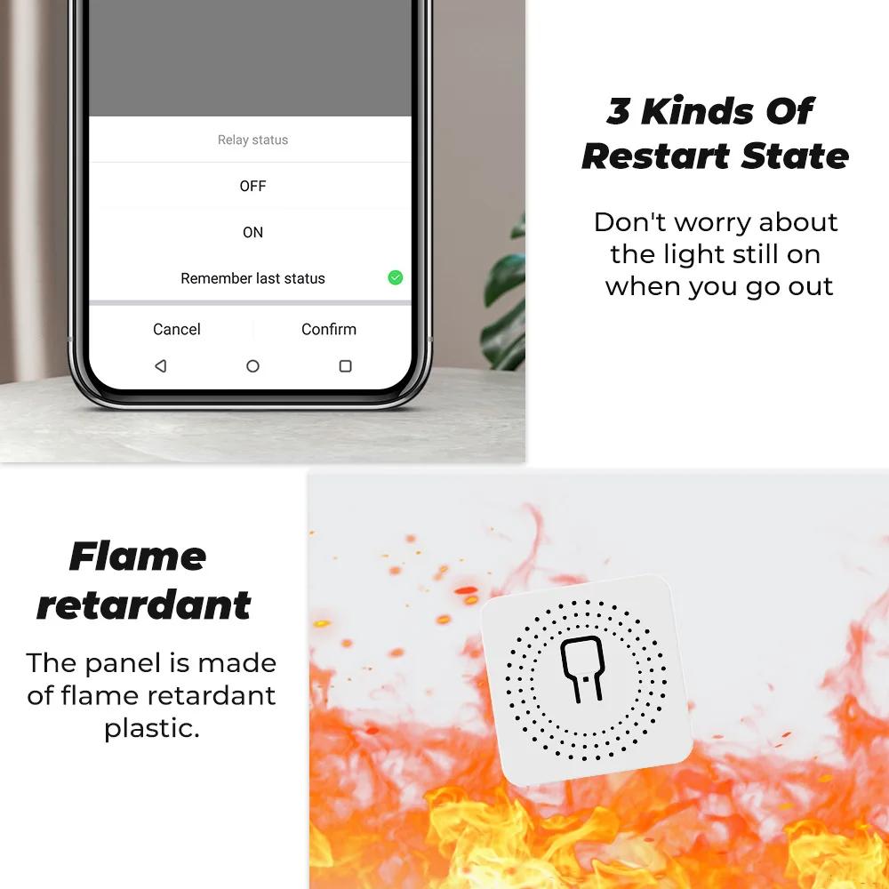 Cozylife WiFi Mini Smart Switch 16A/20A Relay Module DIY Mode Voice Control App Remote Contro AC100-240V For Alexa Google Home