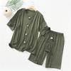 Easy-to-Wear Post-Surgery Care Pants Women Elderly Paralyzed Patients Modal Fabric Short Length Round Neck 3/4 Sleeve