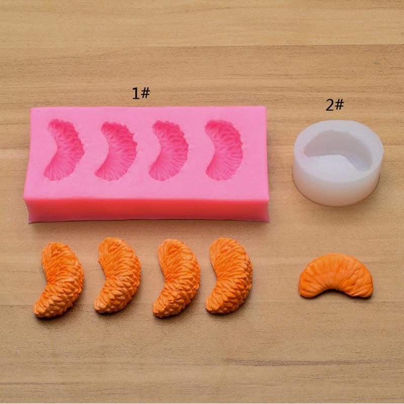 3D Orange Pulp Silicone Rubber Flexible Food Safe Mould Clay Resin Ceramics Candy Fondant Candy Chocolate Soap Mould
