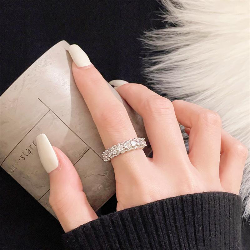 French Medieval Personality Retro Brushed Vintage Pearl Open Ring Light Luxury High Sense Niche Ring Woman