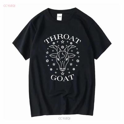 T-shirt drôle 'Throat Goat' Inapproprié pour les femmes Gag Meme Offensant Dérangé Épouse Gen Z Manches longues ou courtes Vintage Lavé