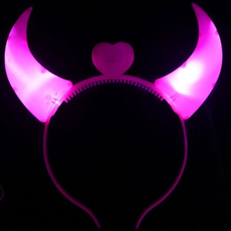 Halloween LED Glowing Devil Horn Light Up Headband Flashing Lighting Concert Party Props For Glow Christmas Party Decoration
