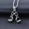 Modische Herren Boxhandschuh Anhänger Kette Halskette Fitness Sport Schmuck Geschenk